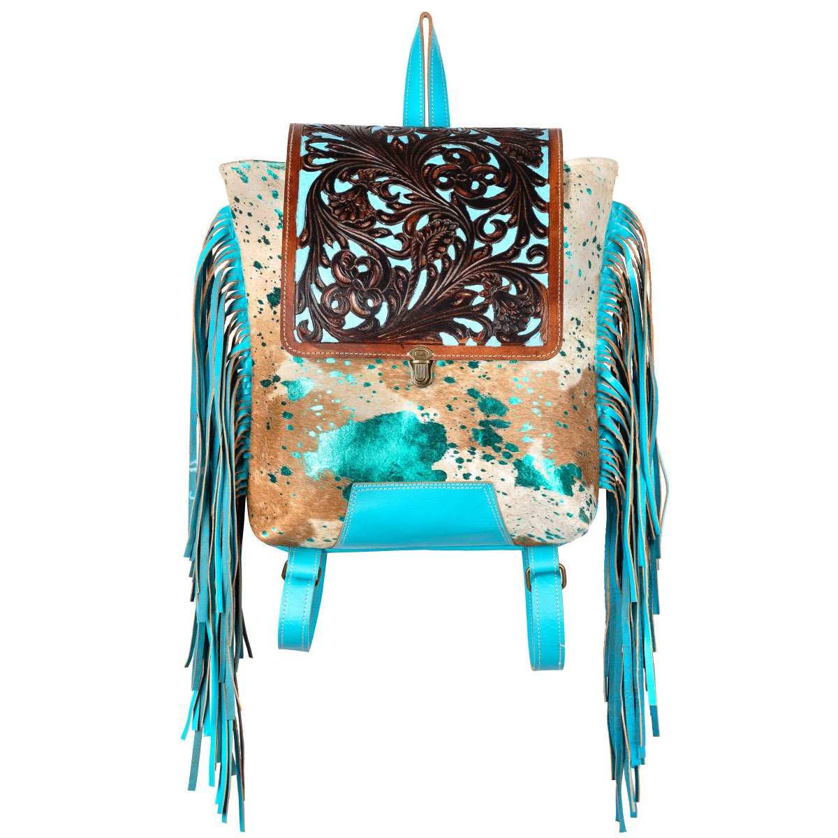 Turqoise fringe Backpack