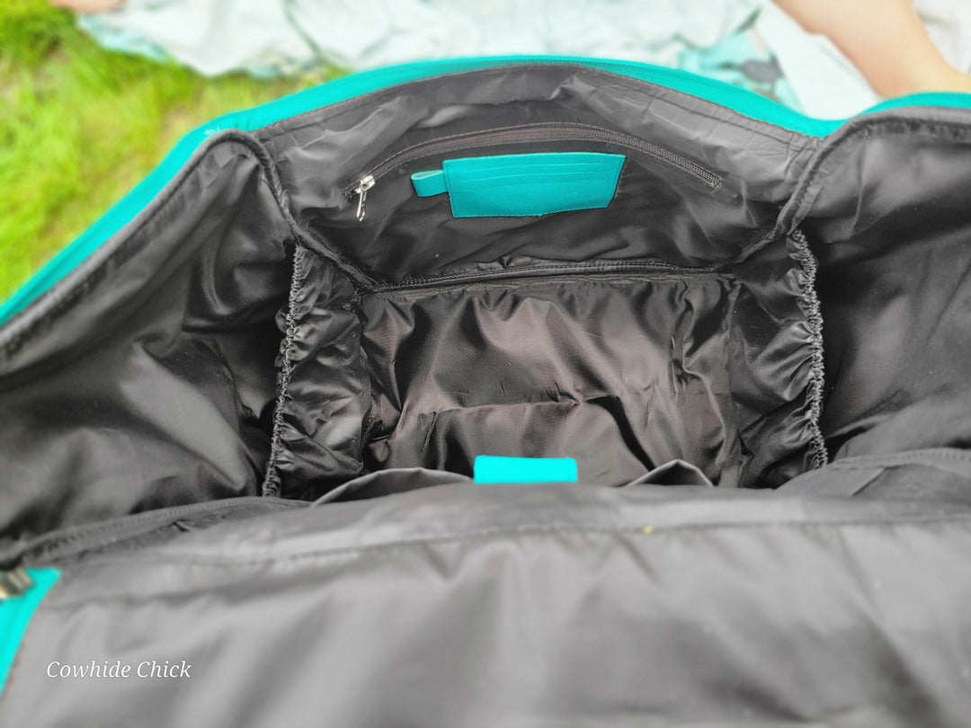 Turquoise Leather Cowhide Backpack