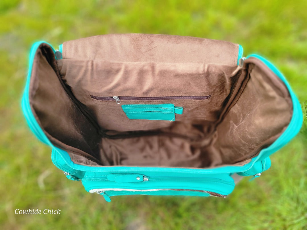Turquoise Concho Cowhide Backpack