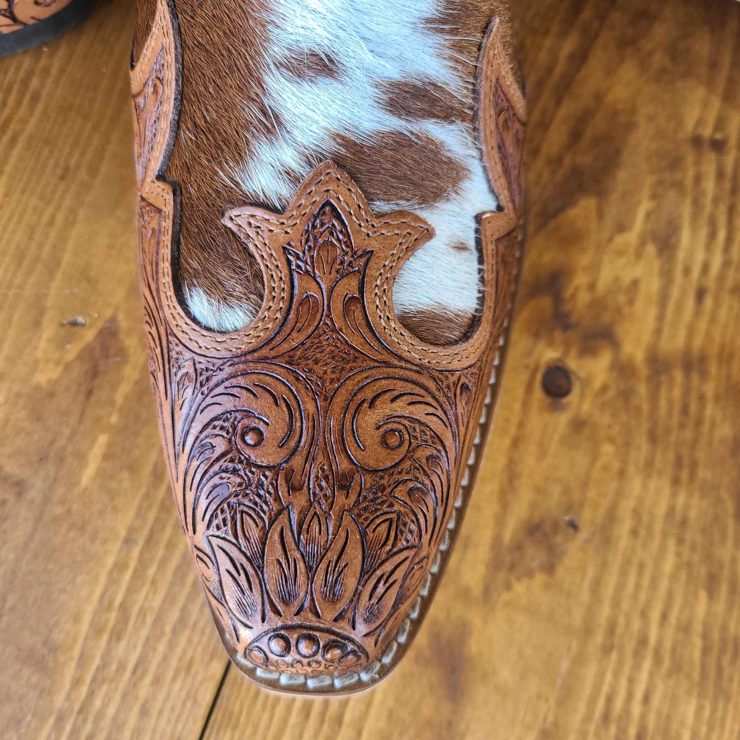 Georgia Trail Hair-on Hide & tooled Leather Boots