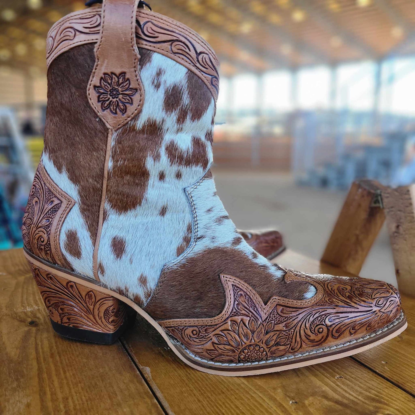 Georgia Trail Hair-on Hide & tooled Leather Boots