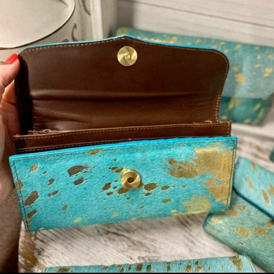 Juliet Full Fur Wallet- TEAL