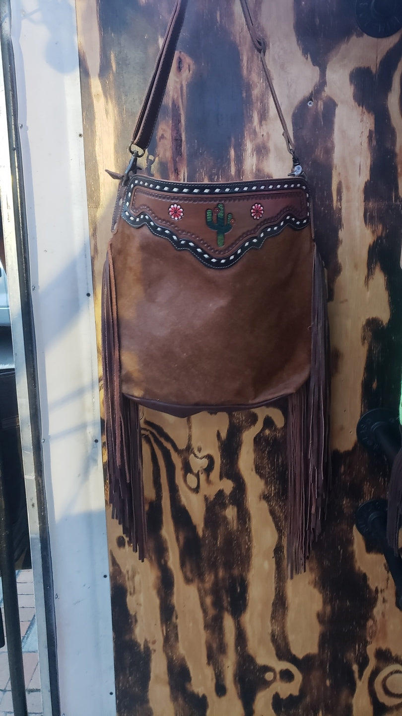 Cutesy Cactus Hand-Tooled Bag