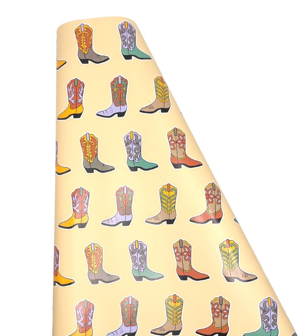 Vintage Boots Gift Wrap Roll (9.8 ft)