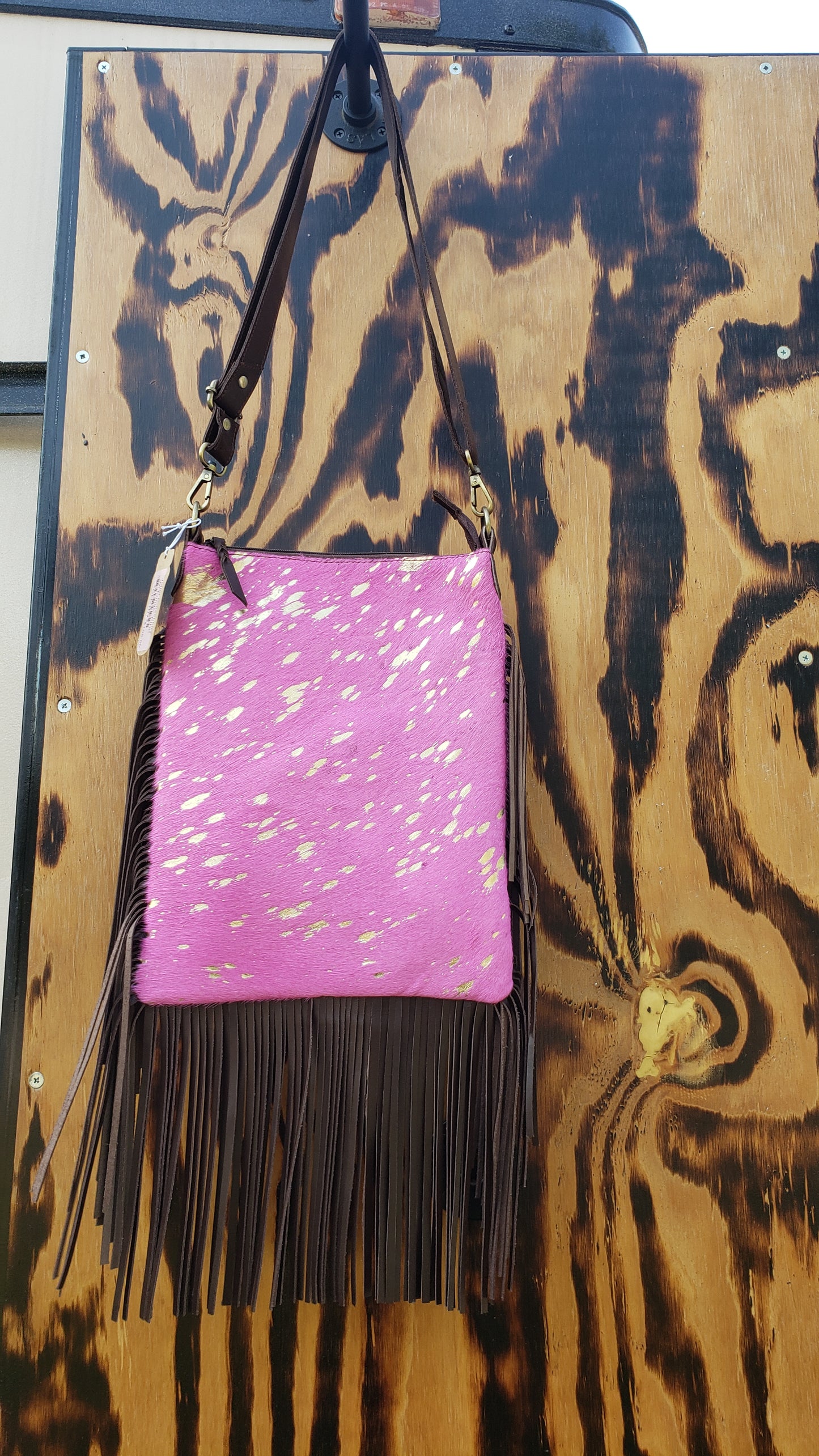 Juliet Crossbody W/ Fringe-PINK
