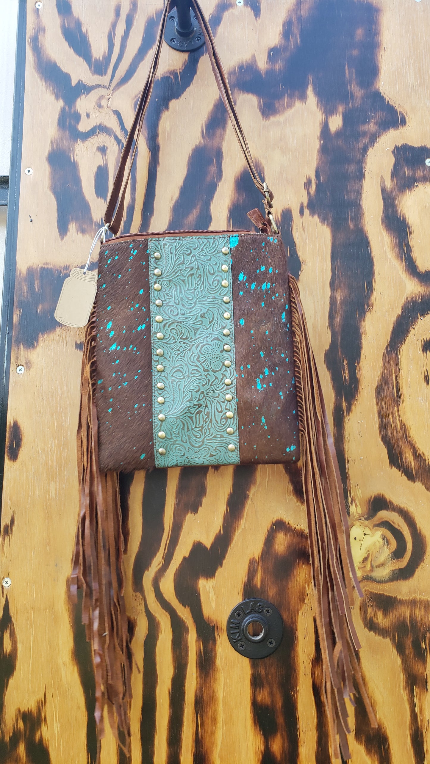 Loretta Crossbody W/ Fringe - TEAL