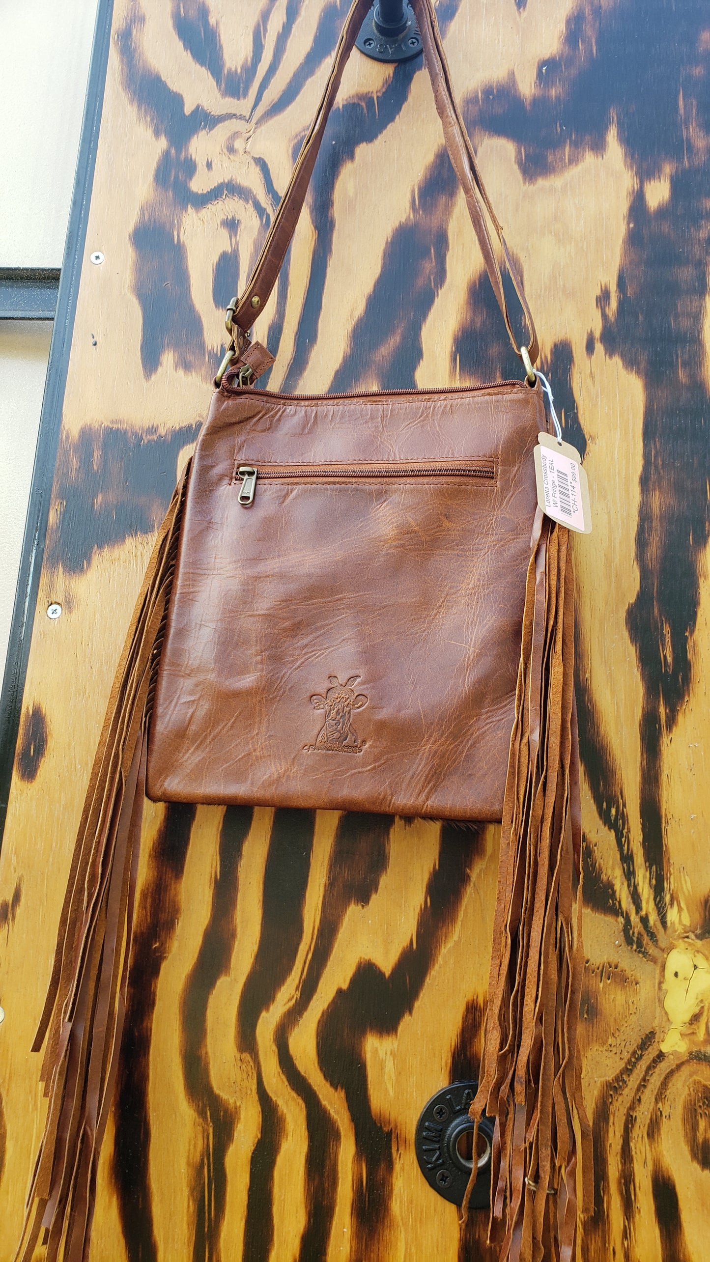 Loretta Crossbody W/ Fringe - TEAL