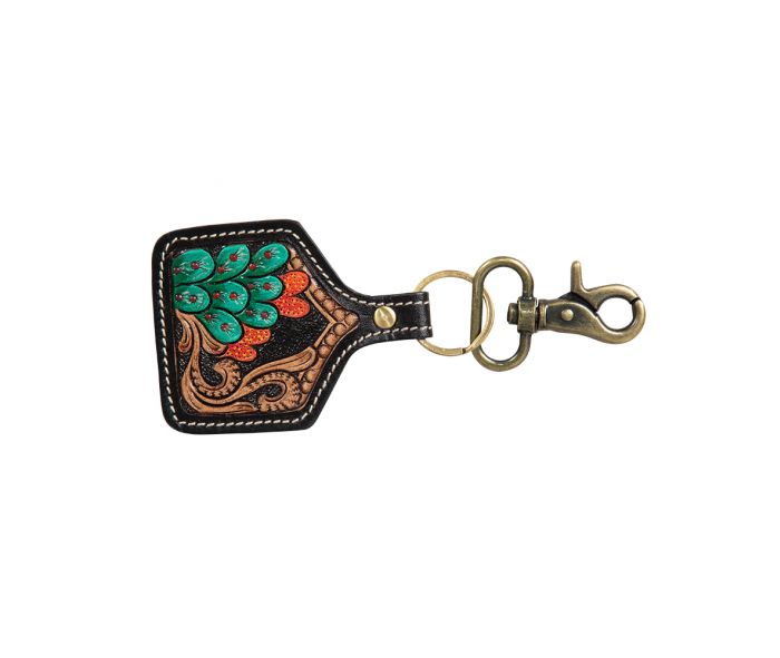 Prairie Grasslands Hand-Tooled Key Fob