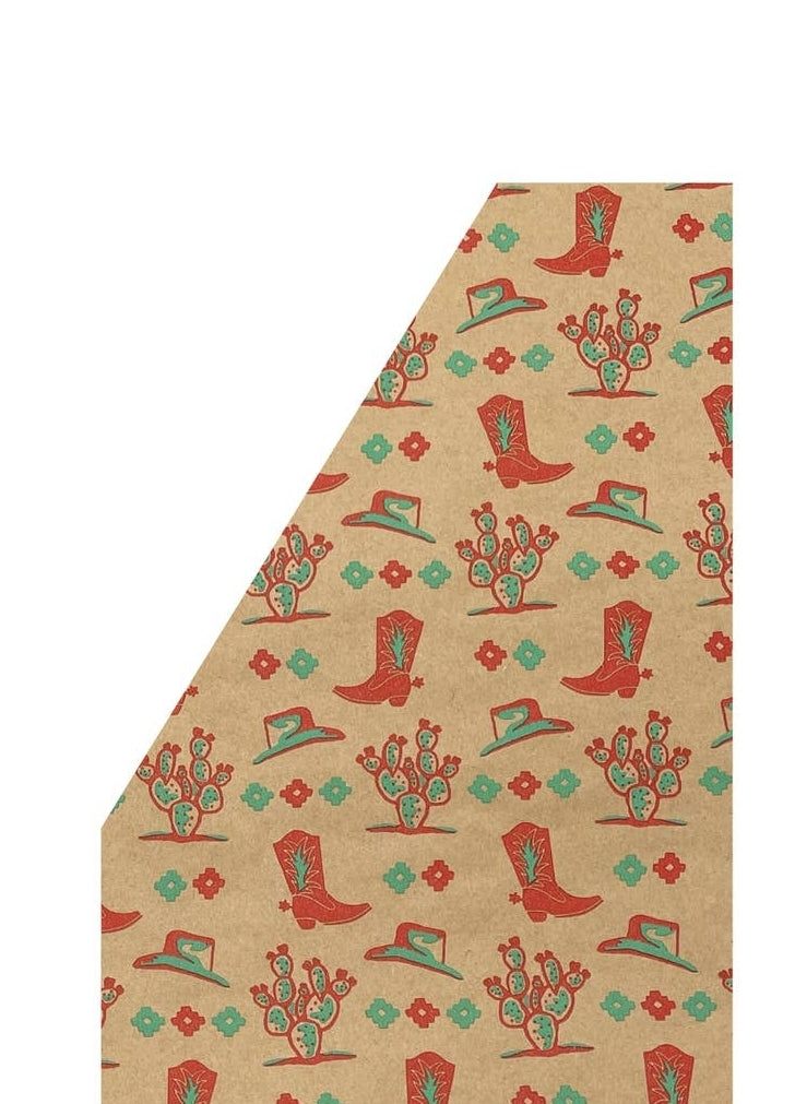 Desert Christmas Kraft Paper Gift Wrap Roll (9.8 ft)