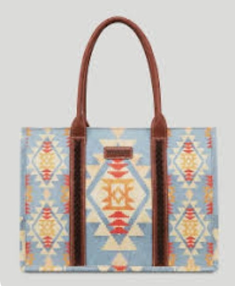 Wrangler Southwestern Canvas Tote BLUE