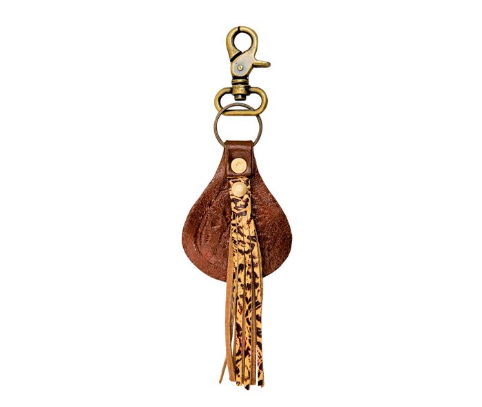 Macron Hand-Tooled Leather Keyfob