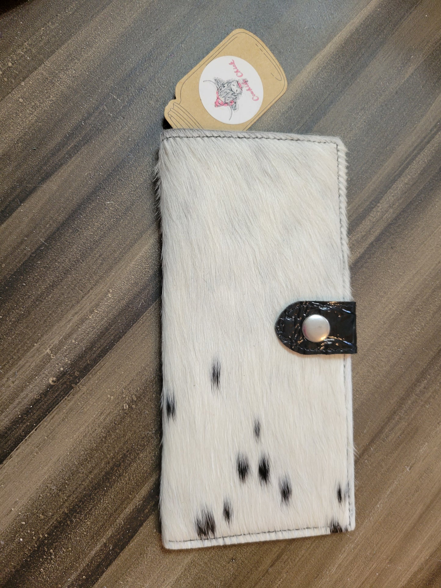 Cowhide Check Book Black