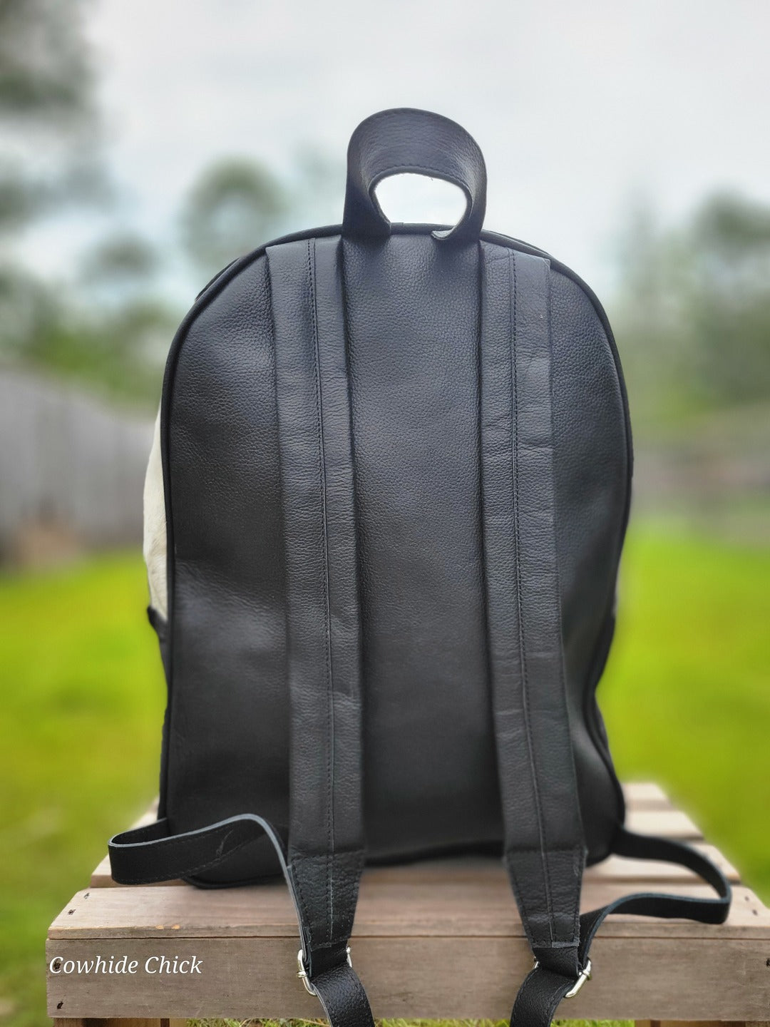 Leather Cowhide Medium Backpack