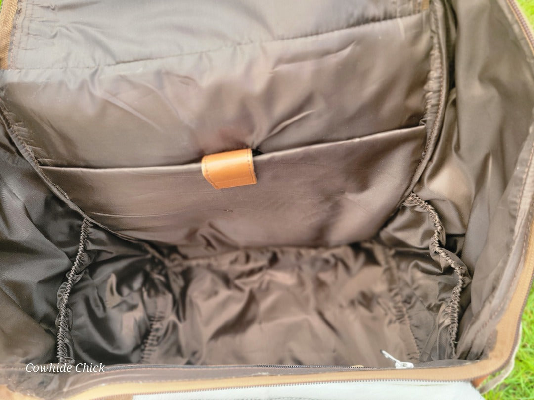 LuLu Fringe Cowhide Backpack - Large Tan and white