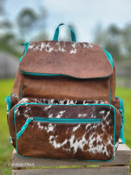 Leather Cowhide Large Backpack