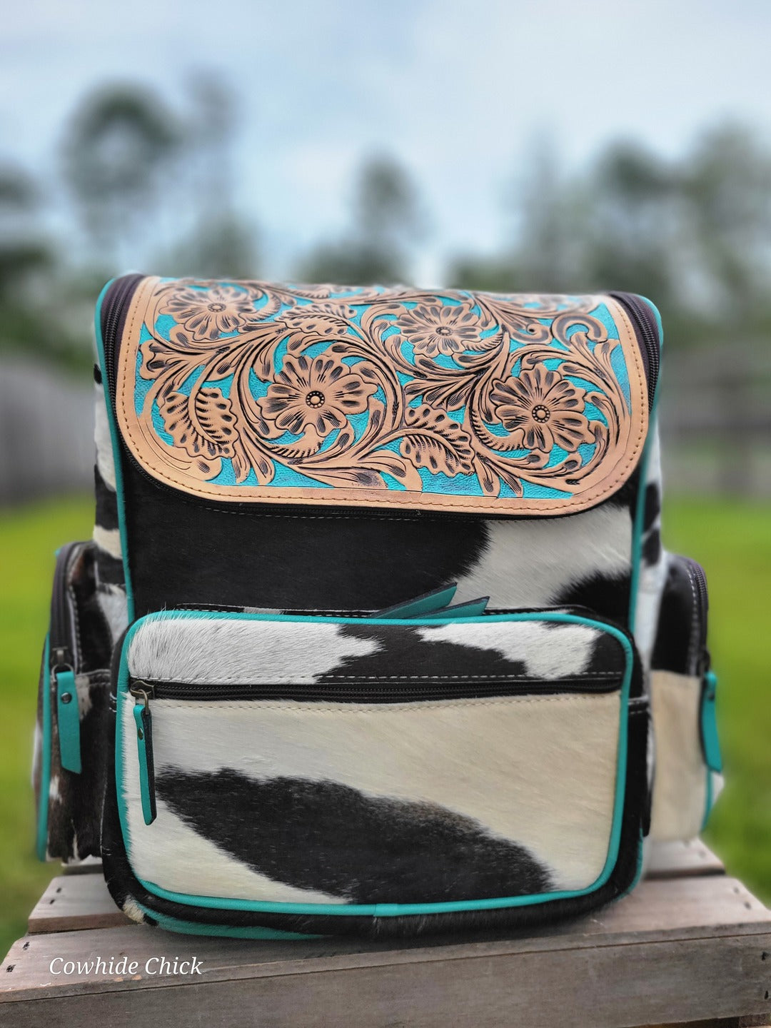 Cowhide & Tooled Backpack