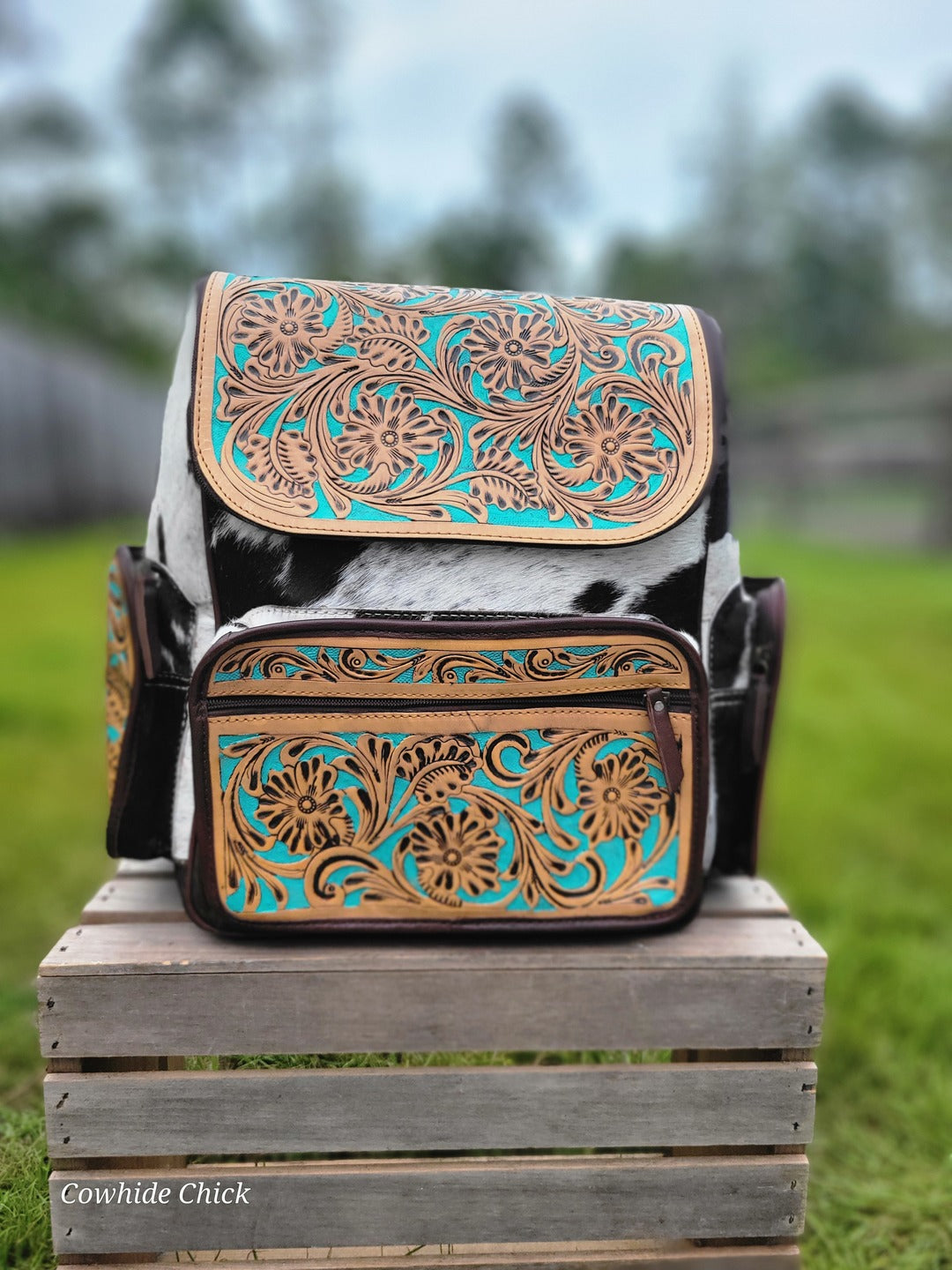 Cowhide &  ALL Tooled Backpack
