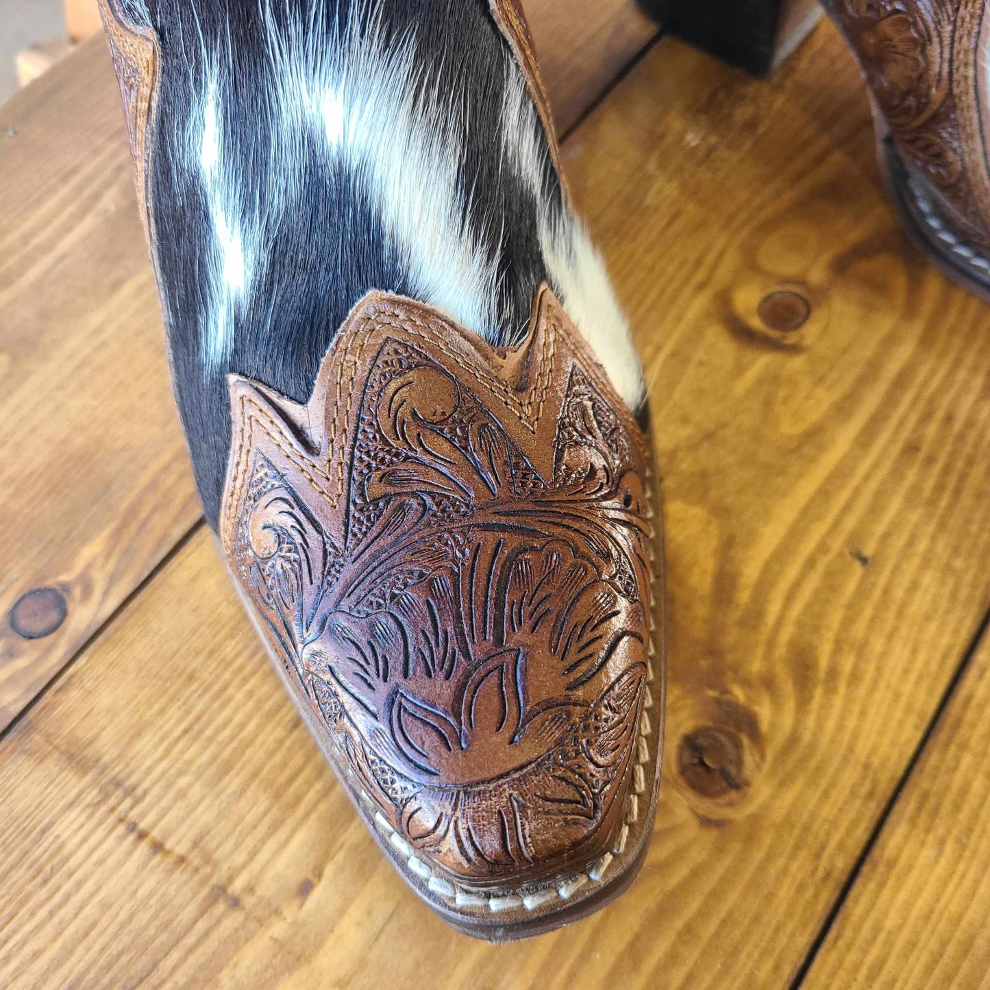 Sandy Mae Hair-on Hide & tooled Leather Boots