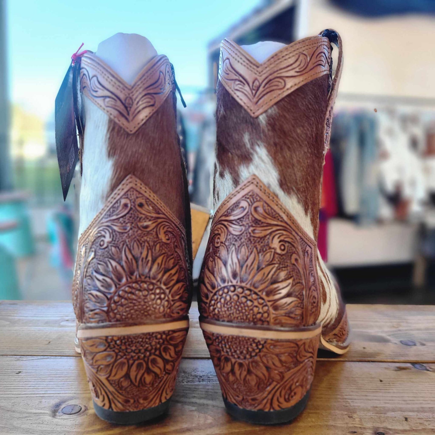 Georgia Trail Hair-on Hide & tooled Leather Boots