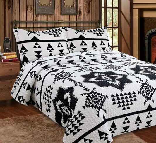 Polar Aztec 3pc Bedspread Quilt - Queen