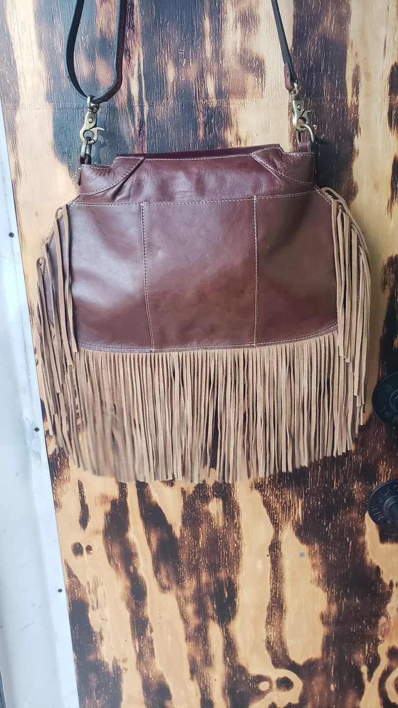 Classic Country Fringed Tooled Bag
