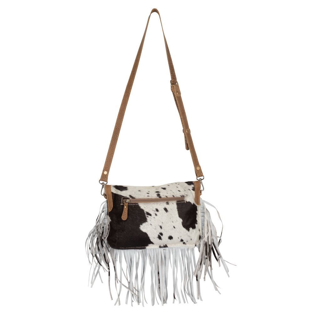 Cowhide Crossbody Phone Purse with Tooled Leather Tan - Avery