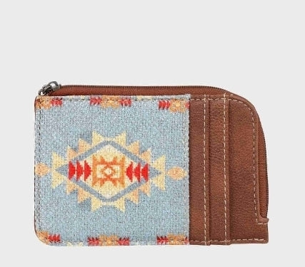 Wrangler Southwestern Mini Zip Card Case BLUE