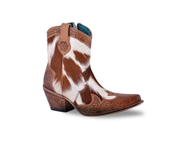 Georgia Trail Hair-on Hide & tooled Leather Boots