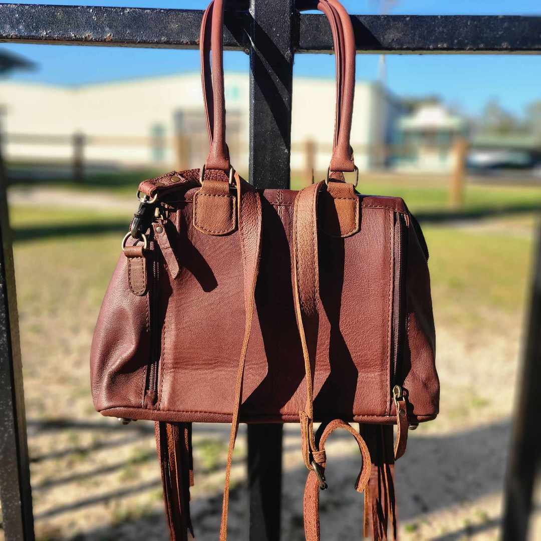 Doctor Bag Style Cowhide Purse