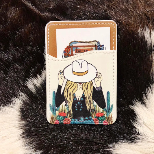 Western Phone Card Holders - Blonde Cacti Babe