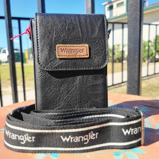 Wrangler Cell Phone Purse With Card Slots - BLACK