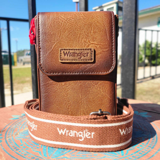 Wrangler Cell Phone Purse With Card Slots - COFFEE