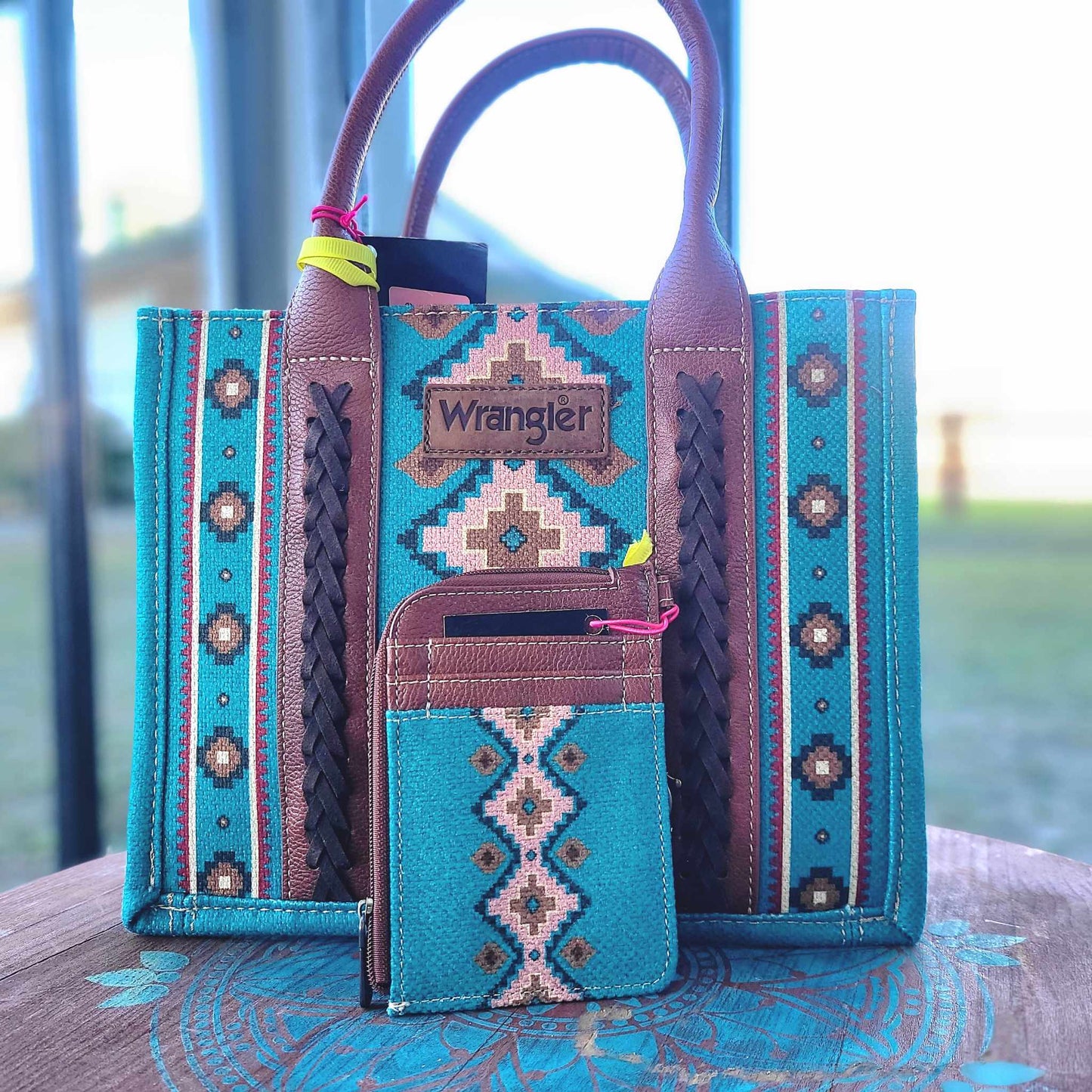 Wrangle Small Canvas Tote/Crossbody -Dark Turquoise