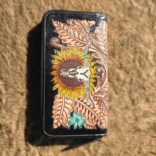 Spirit of the Herd Hand-Tooled Wallet